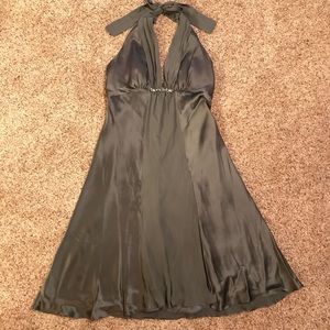 WHBM steel grey satin dress